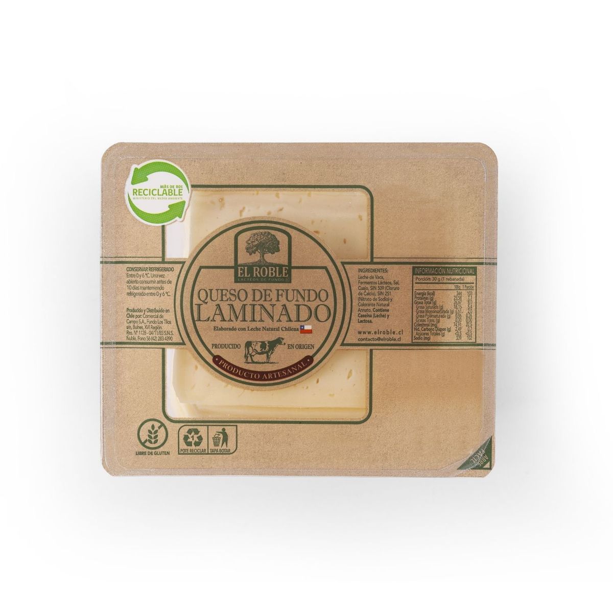 EL ROBLE - Queso Chanco Laminado El Roble 250 g