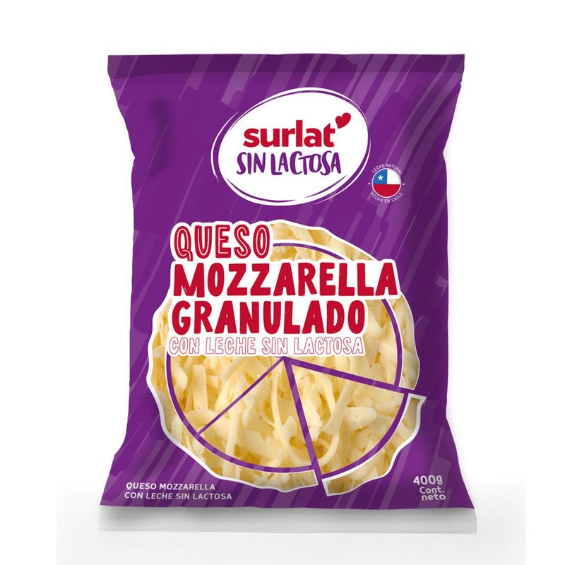 SURLAT - Queso Mozzarella Granulado Sin Lactosa Surlat 400 g