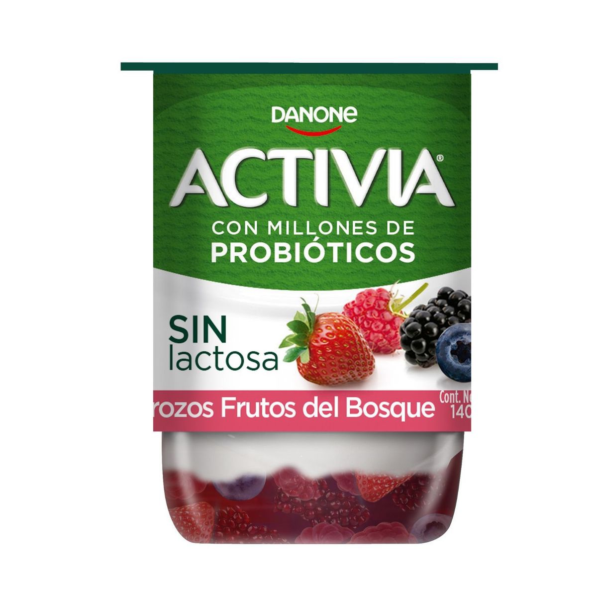 ACTIVIA - Yoghurt con Probióticos Frutos del Bosque Sin Lactosa Activia 140 g