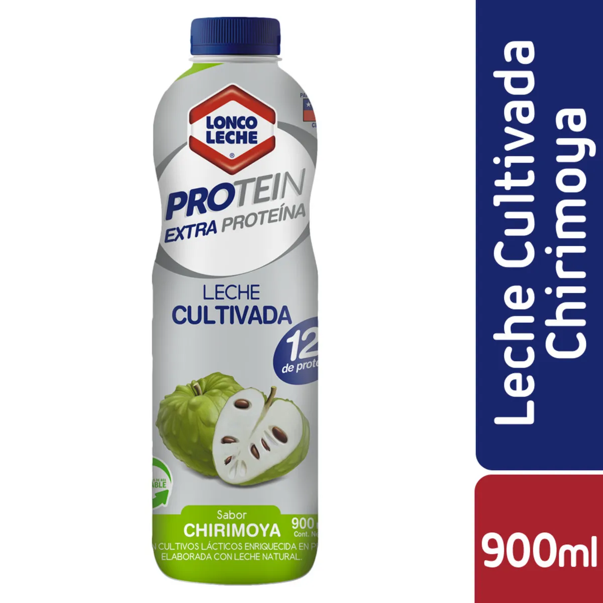 LONCOLECHE - Leche Cultivada Protein Sabor Chirimoya Loncoleche 900 ml