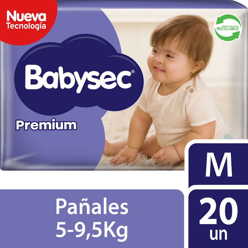 BABYSEC - Pañales Desechables Premium Talla M Babysec 20 Un