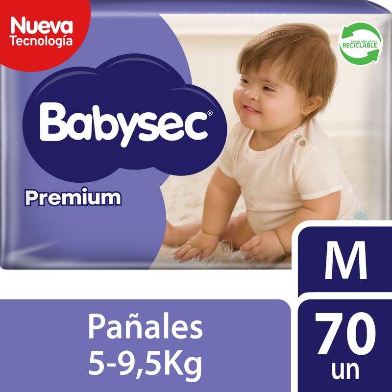 BABYSEC - Pañales Desechables Premium Talla M Babysec 70 Un