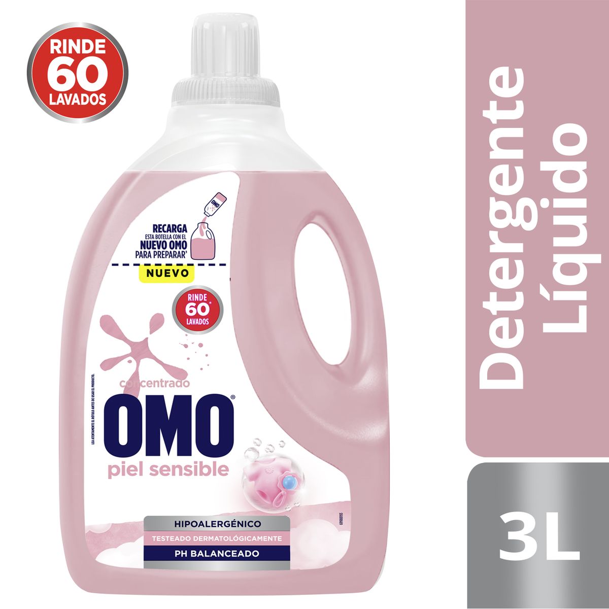 OMO - Detergente Líquido Piel Sensible Omo 3 lt