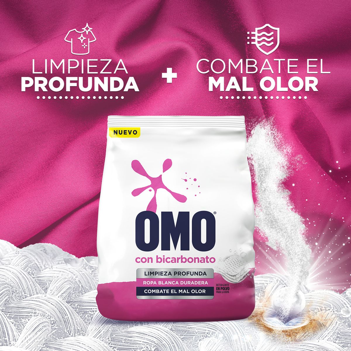 OMO - Detergente en Polvo Bicarbonato Omo 2.7 kg