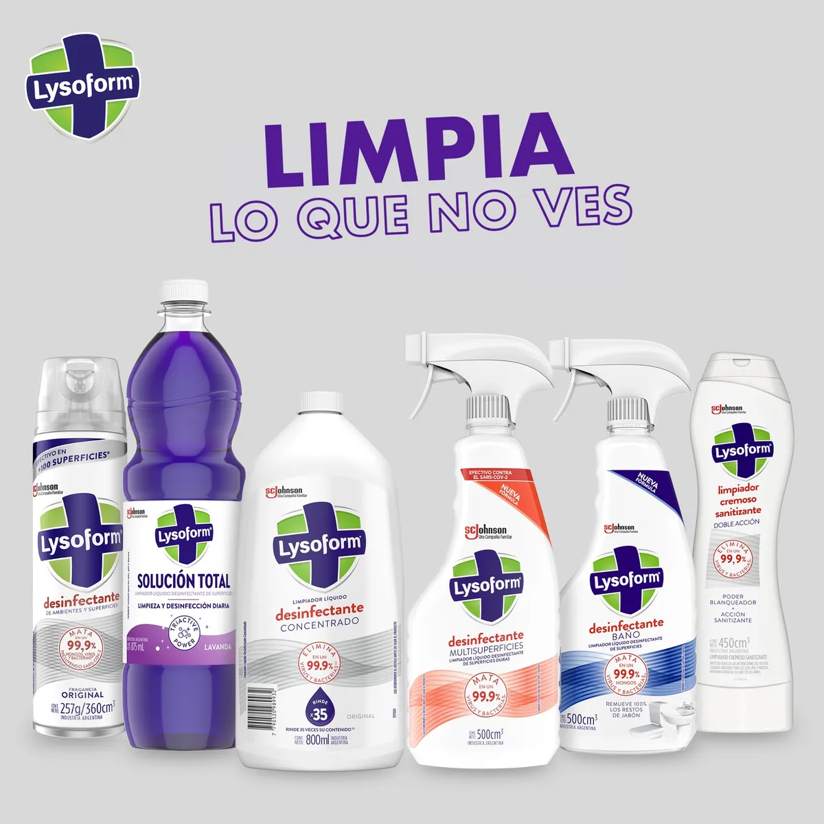LYSOFORM - Repuesto Limpiador Líquido Desinfectante Lysoform Multisuperficies 450 ml