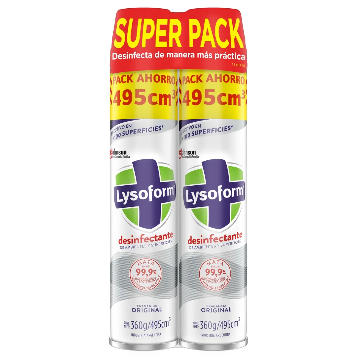 LYSOFORM - Pack Desinfectante Aerosol de Ambientes Lysoform Original 2 x 495 ml