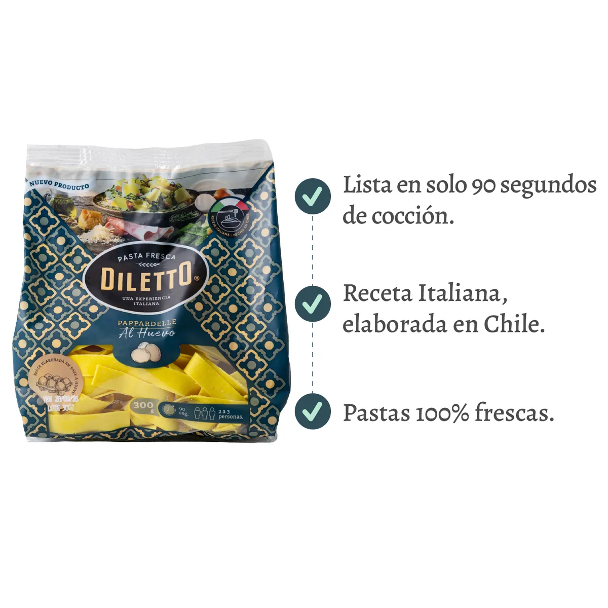DILETTO - Pasta Pappardelle al Huevo Diletto 300 g