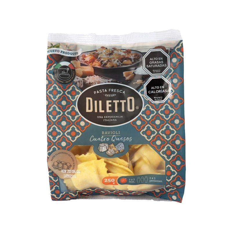 DILETTO - Pasta Ravioli Cuatro Quesos Diletto 250 g