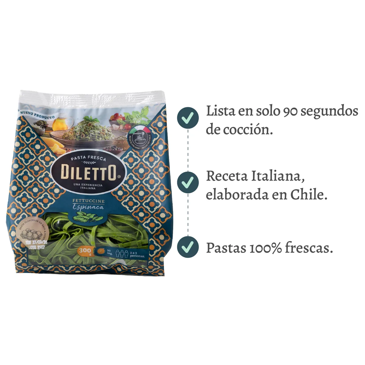DILETTO - Pasta Fettuccine Espinaca Diletto 300 g