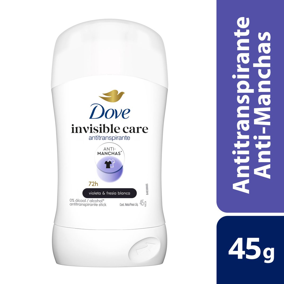 DOVE - Desodorante Antitranspirante en Barra Invisible Dry Dove 45g