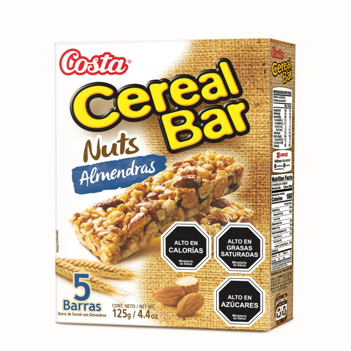 COSTA - Barras de Cereal Nuts Almendras Costa 125 g