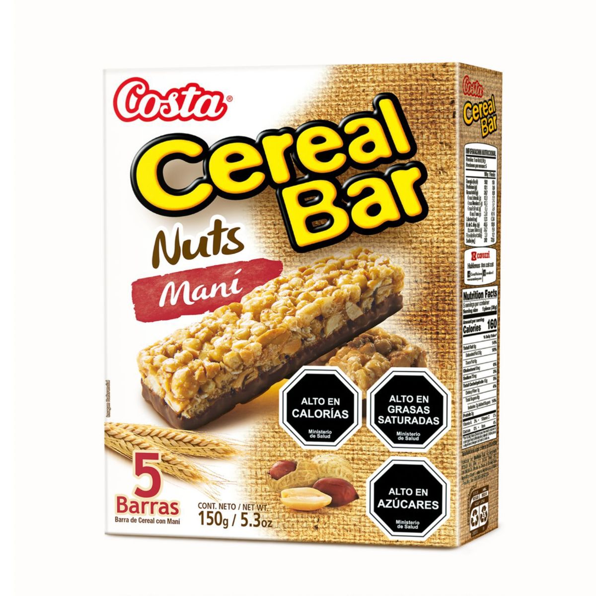 COSTA - Barras de Cereal Nuts Maní Costa 150 g