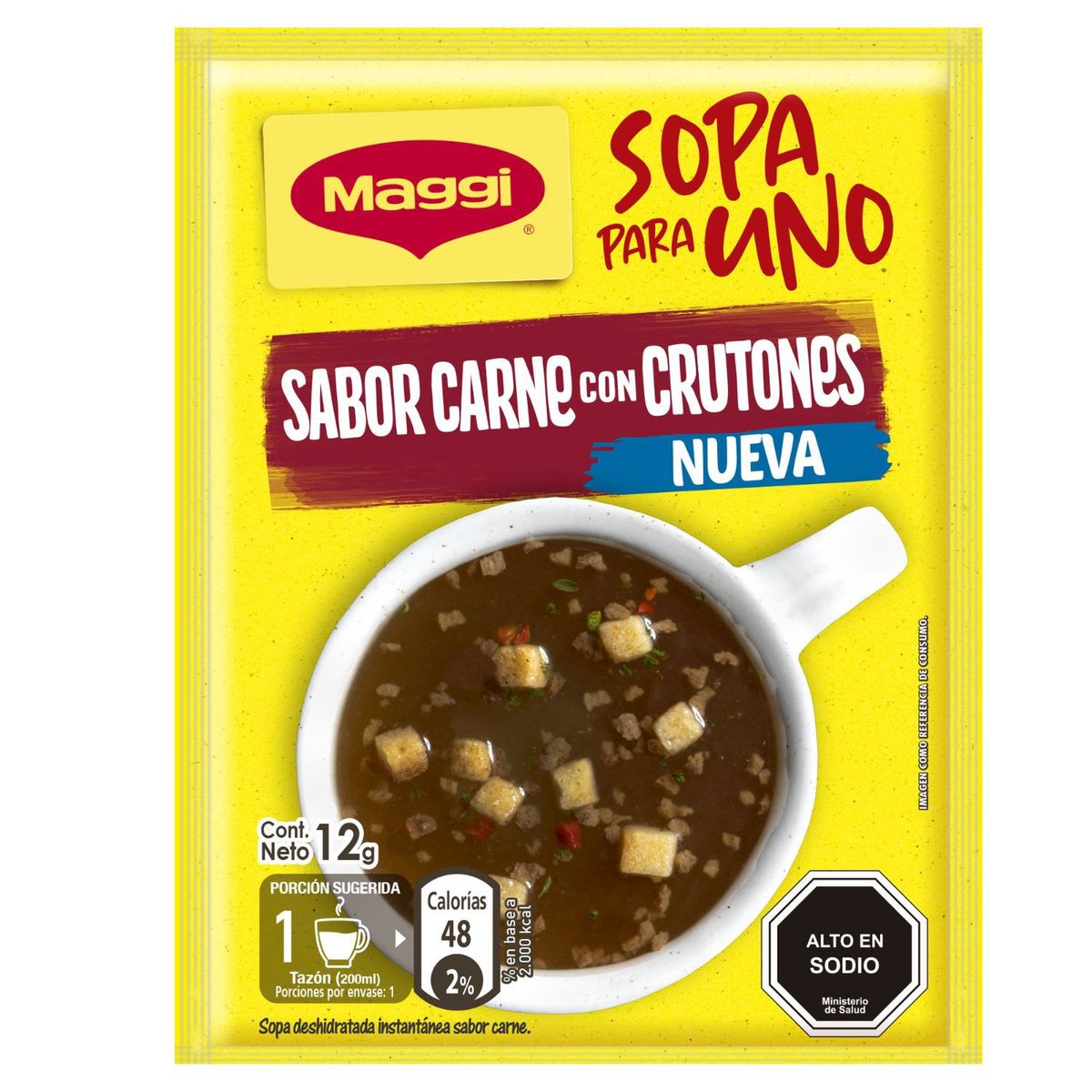 MAGGI - Sopa para Uno Sabor Carne con Crutones Maggi 12 g