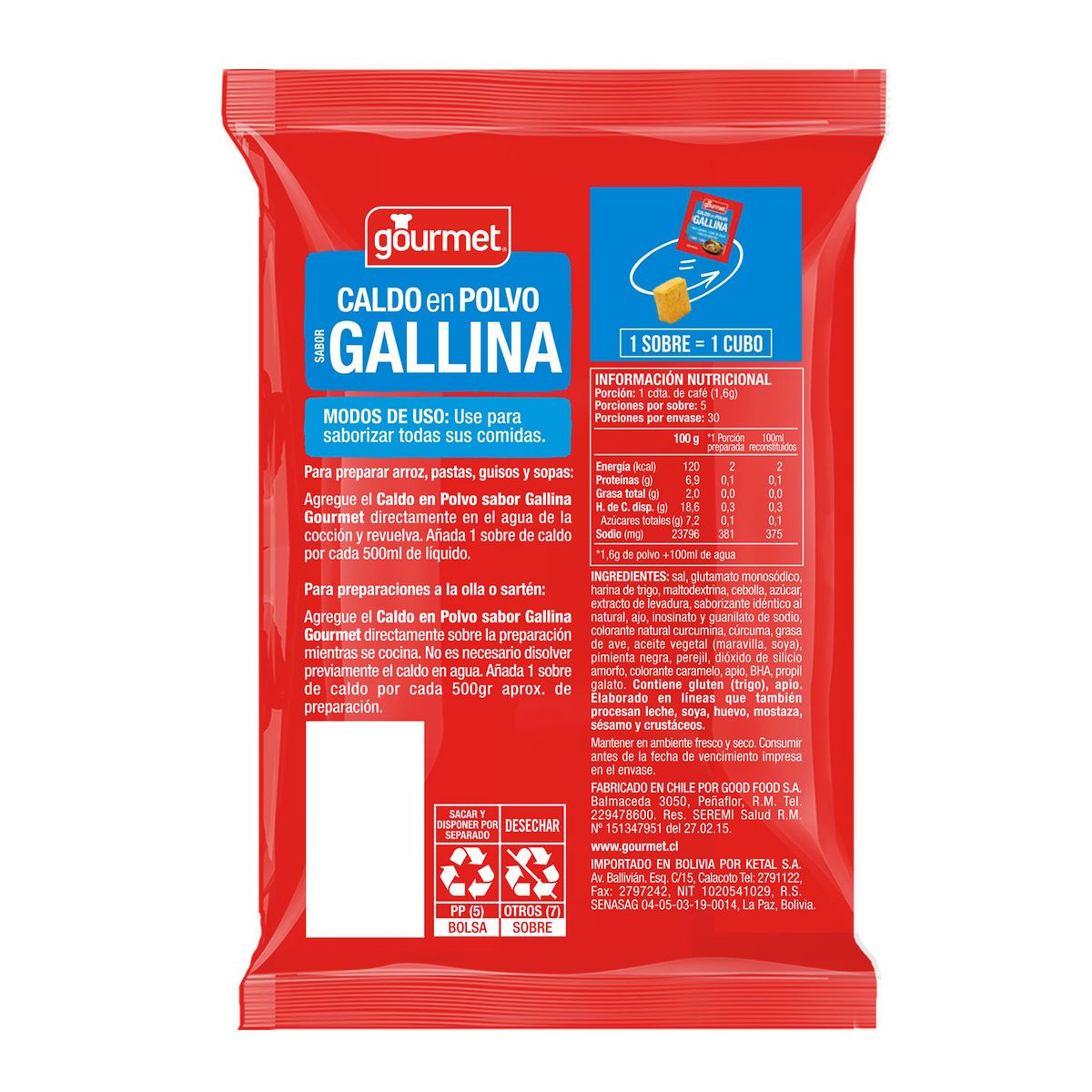 GOURMET - Caldo Sabor Gallina Gourmet 48 g