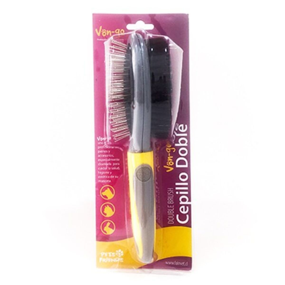 PETS AND FRIENDS - Cepillo Doble Vongo para Mascotas Pets & Friends Un