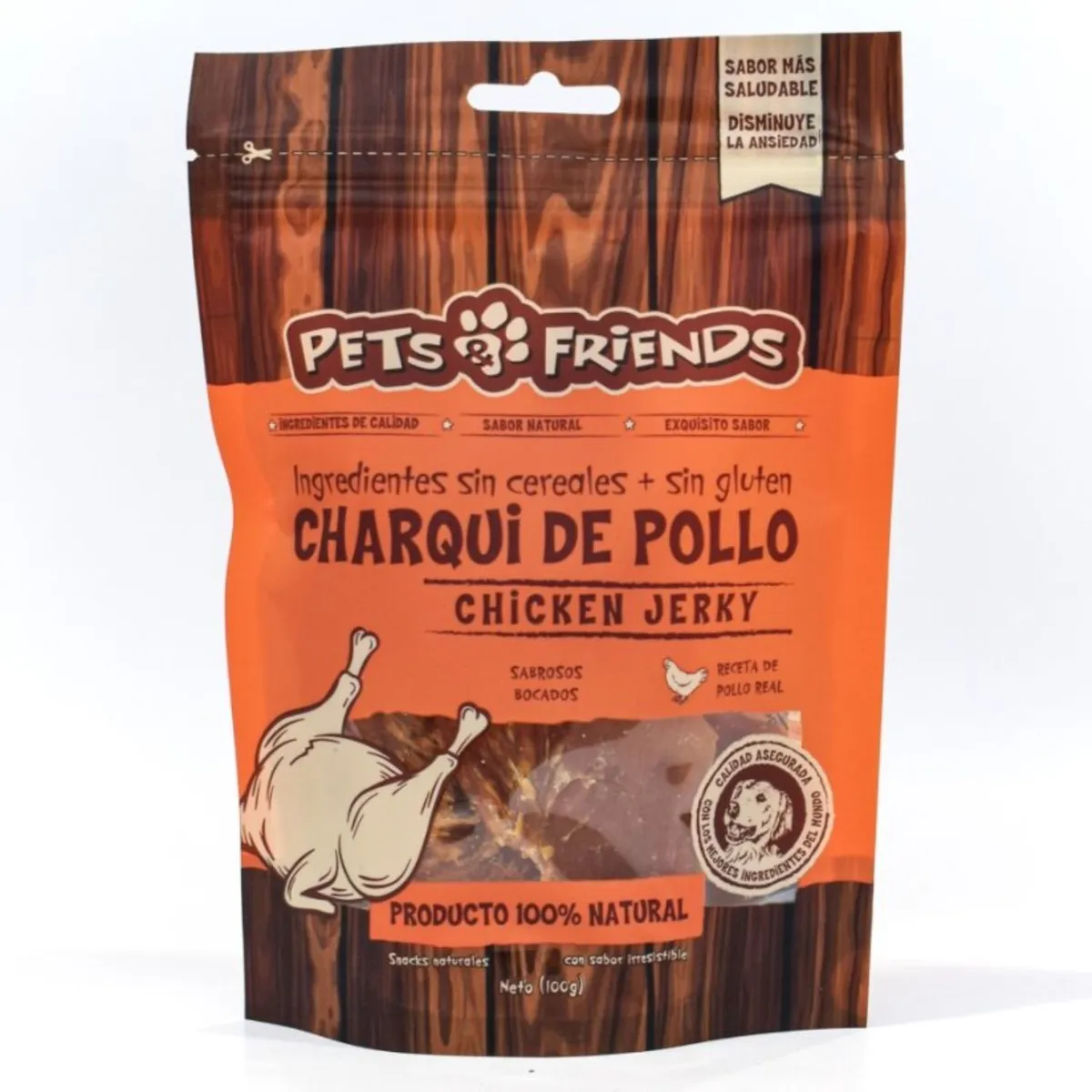 PETS AND FRIENDS - Snack para Perro Charqui de Pollo Pets & Friends 100 g