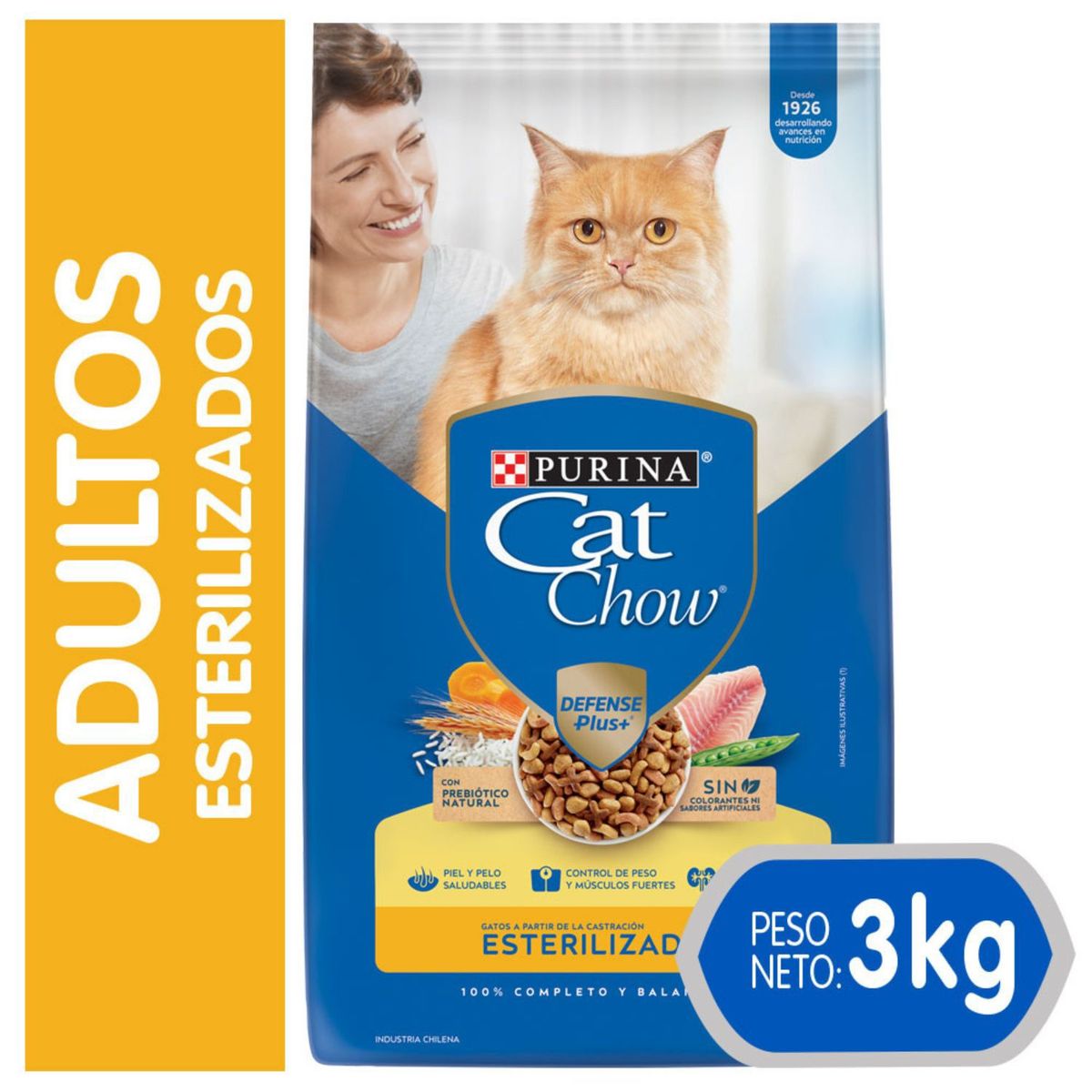 CAT CHOW - Alimento para Gatos Esterilizados Sabor Pescado Cat Chow 3 Kg