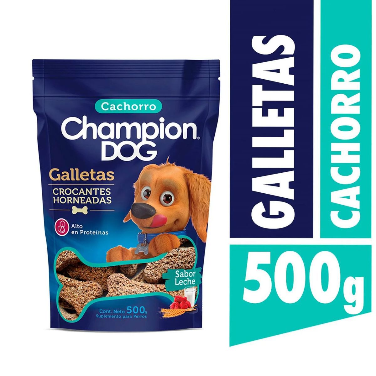 CHAMPION DOG - Galletas Para Cachorros Sabor Leche Champion Dog 500 g
