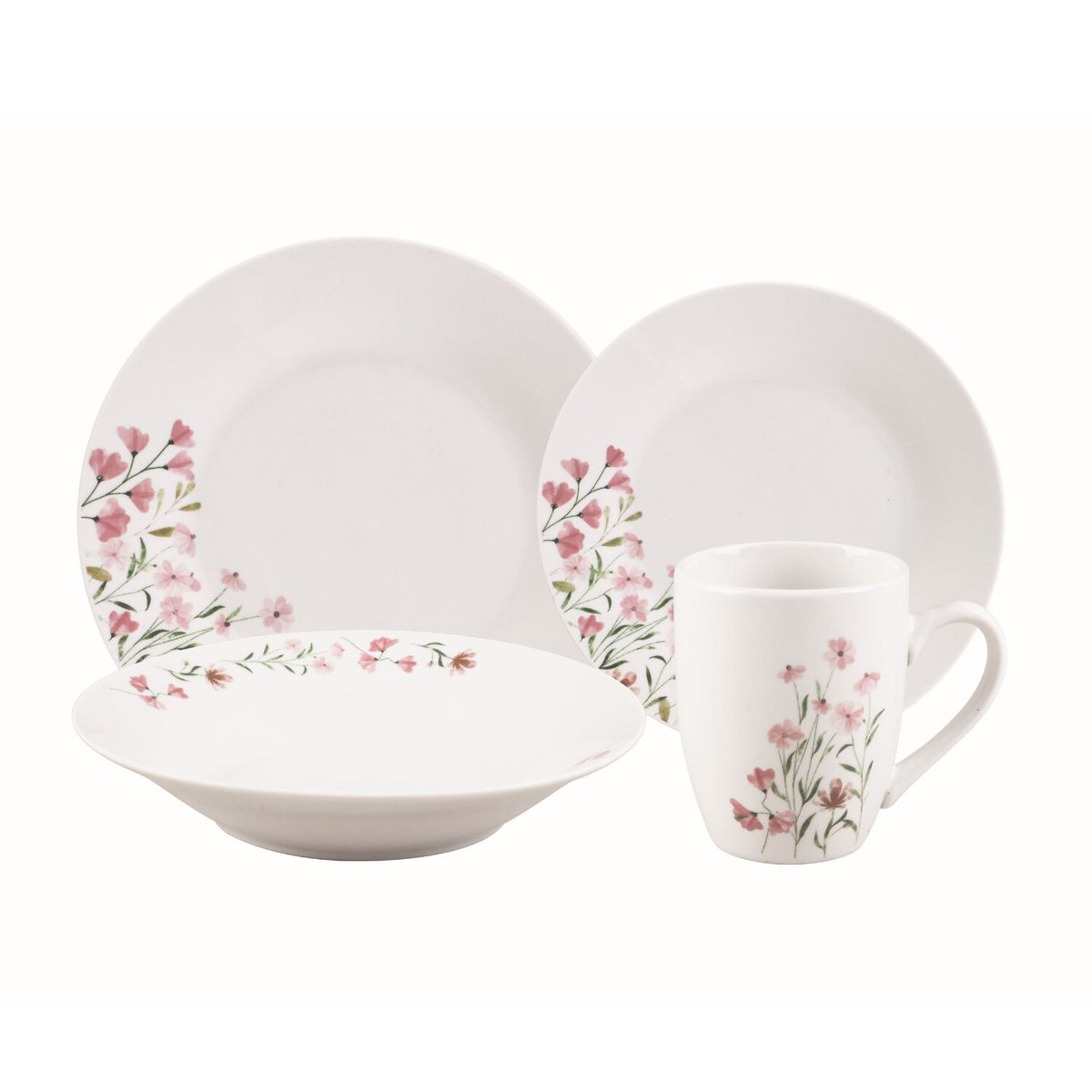 CASA JOVEN - Porcelana 16Pz Flores Multi