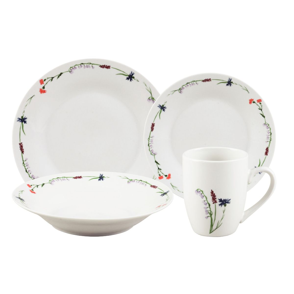 CASA JOVEN - Porcelana 16Pz Flores Multi
