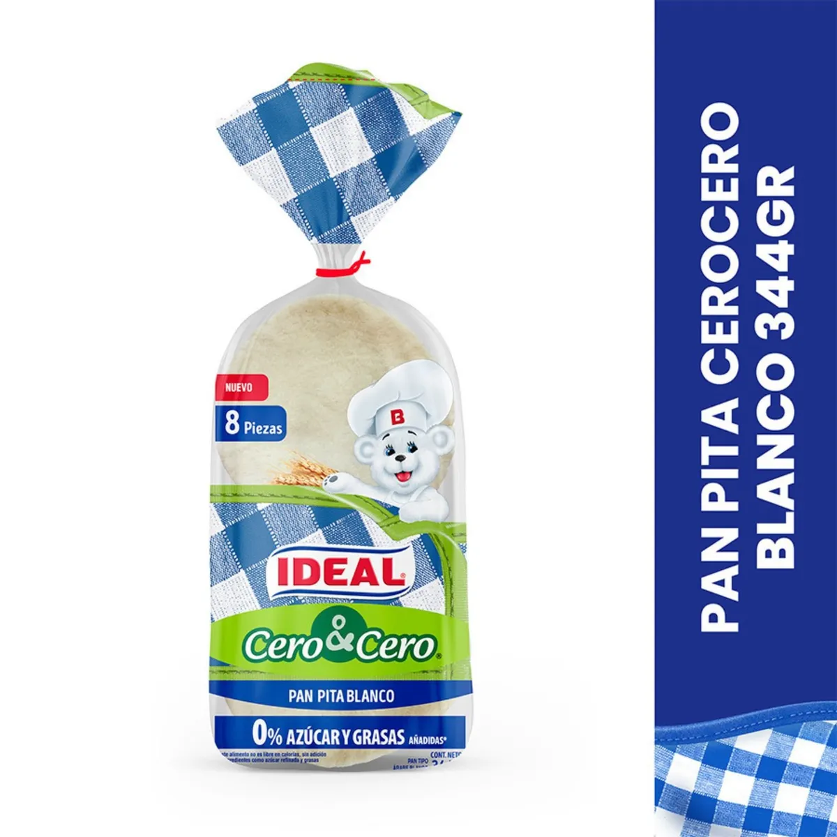 IDEAL - Pan Pita Blanco Cero Cero Ideal 8 Un
