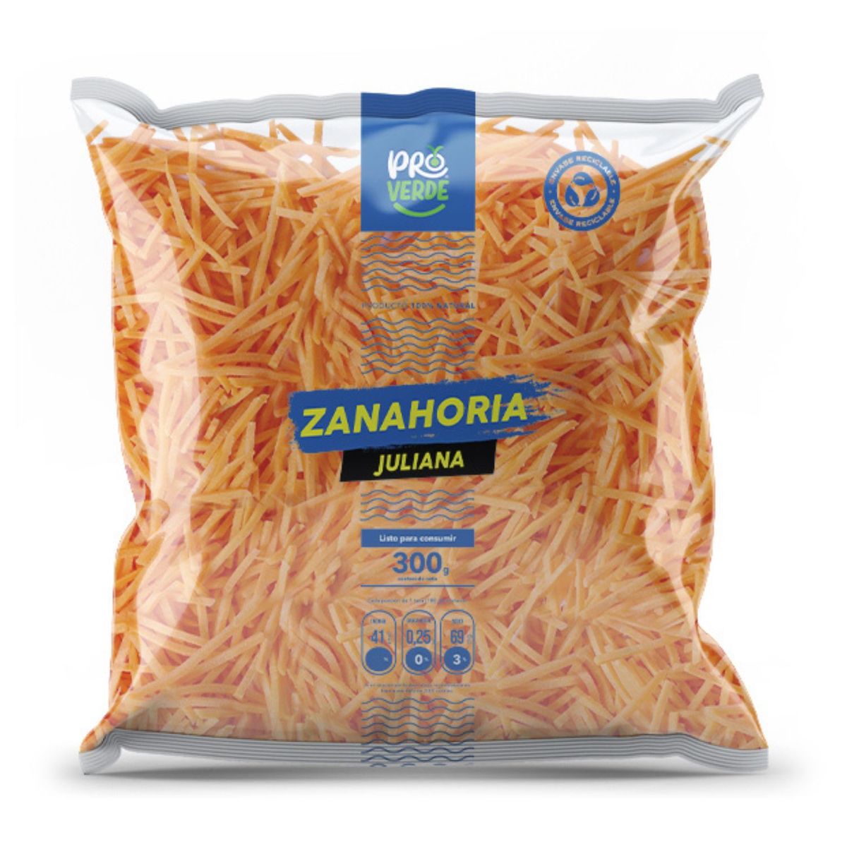 PROVERDE - Ensalada Zanahoria Juliana en Bolsa 300 g