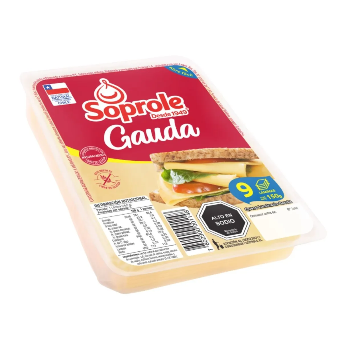 SOPROLE - Queso Gauda Laminado Soprole 150 g