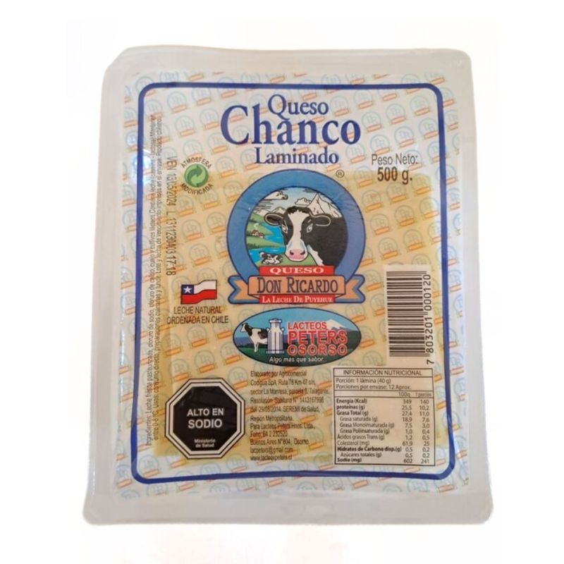 DON RICARDO - Queso Chanco Laminado Don Ricardo 500 g