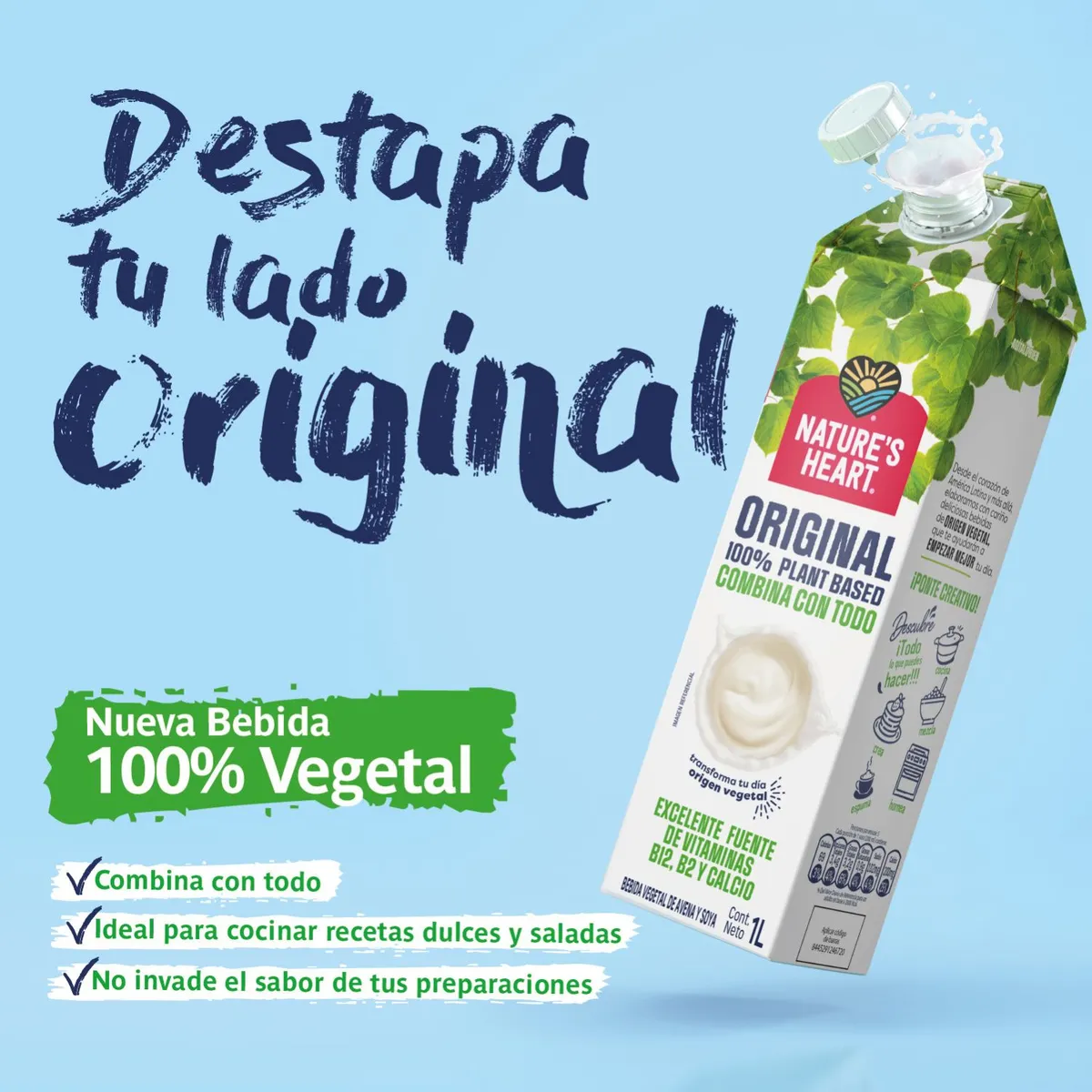 NATURE'S HEART - Bebida Vegetal Original Nature's Heart 1 L