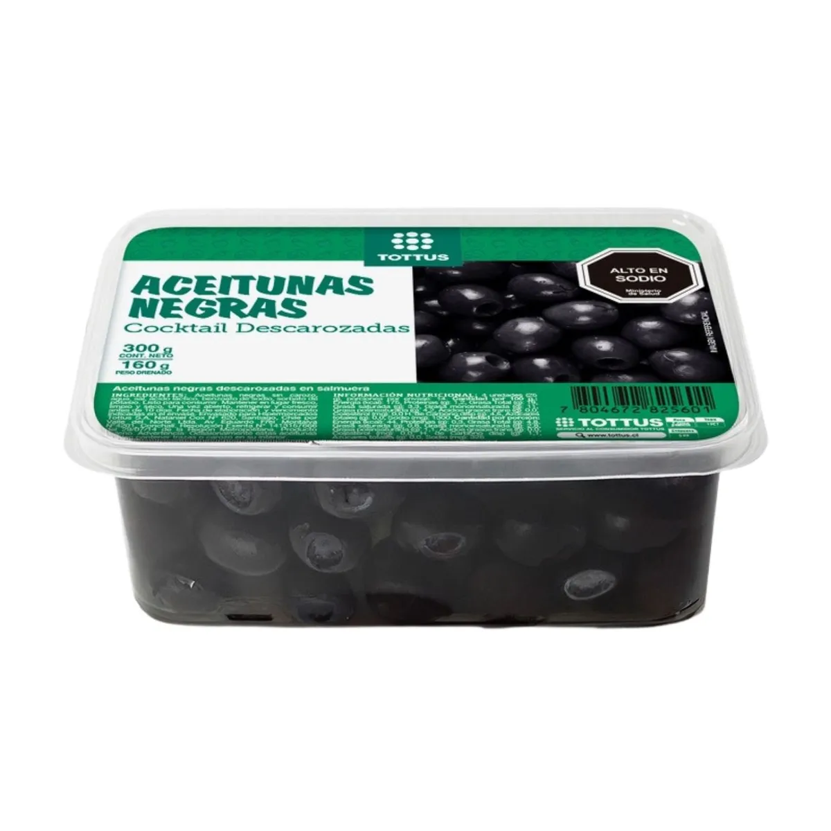 TOTTUS - Aceituna Negra Descarozada Pote Tottus 300 g