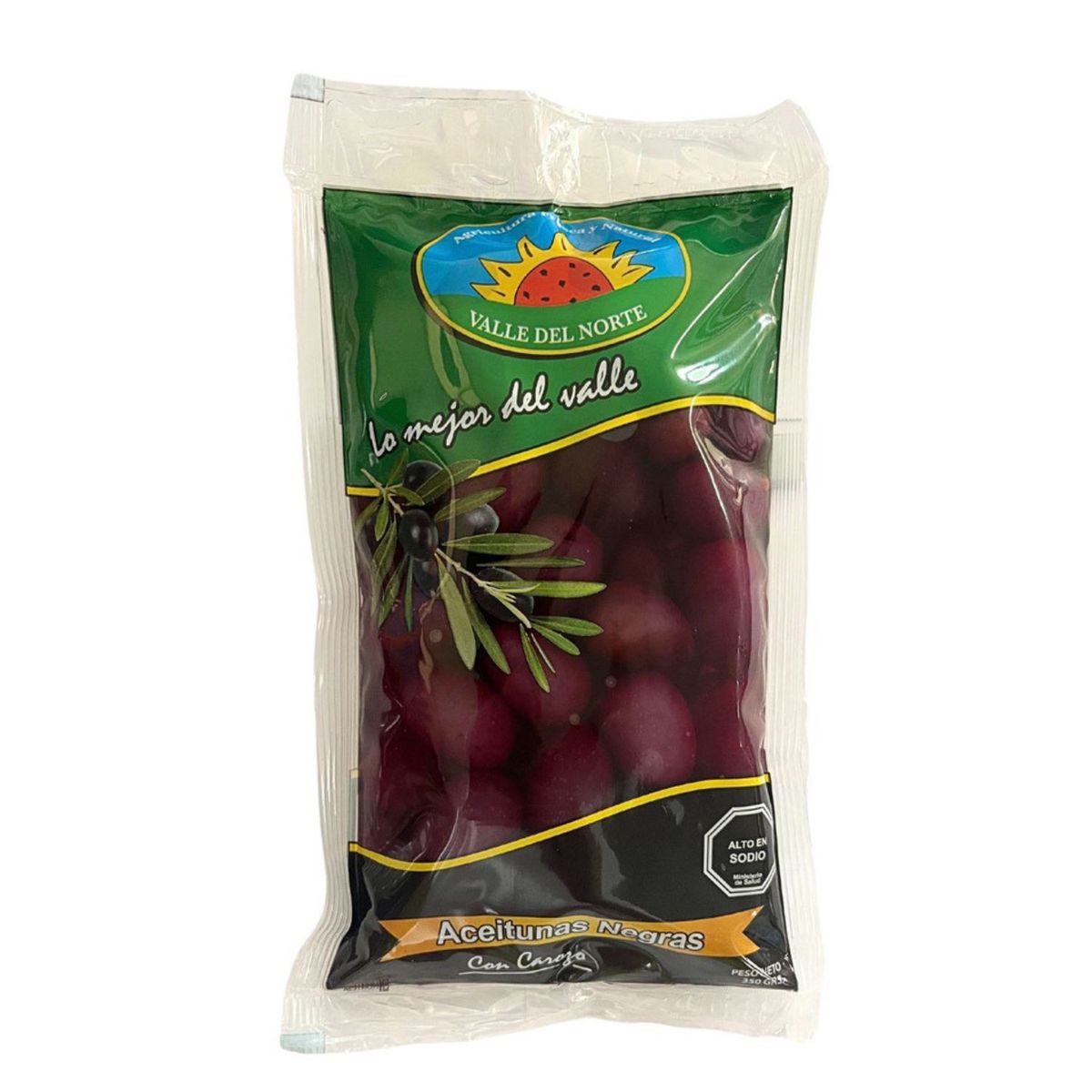 VALLE DEL NORTE - Aceitunas Negras Naturales con Carozo Valle del Norte 300 g