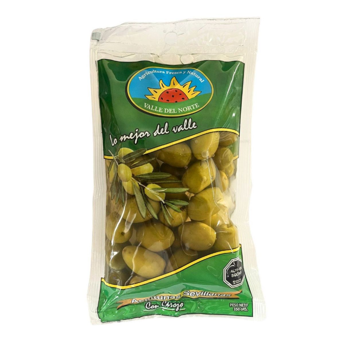 VALLE DEL NORTE - Aceitunas Verdes Sevillana con Carozo Valle del Norte 350 g