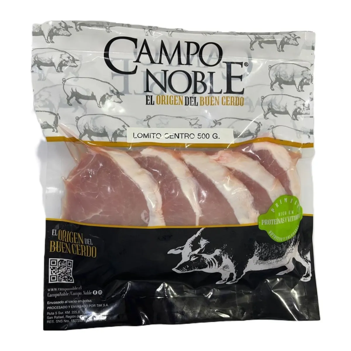 CAMPO NOBLE - Lomito Centro de Cerdo Medallón Campo Noble 500 g