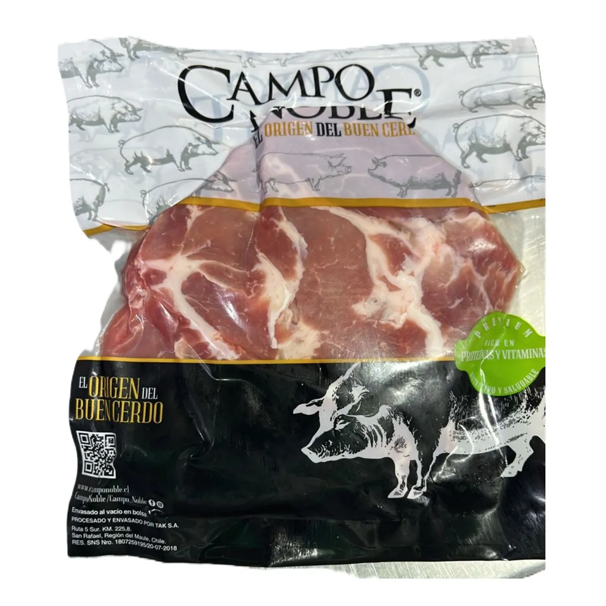CAMPO NOBLE - Lomo Vetado de Cerdo Porcionado Campo Noble 500 g