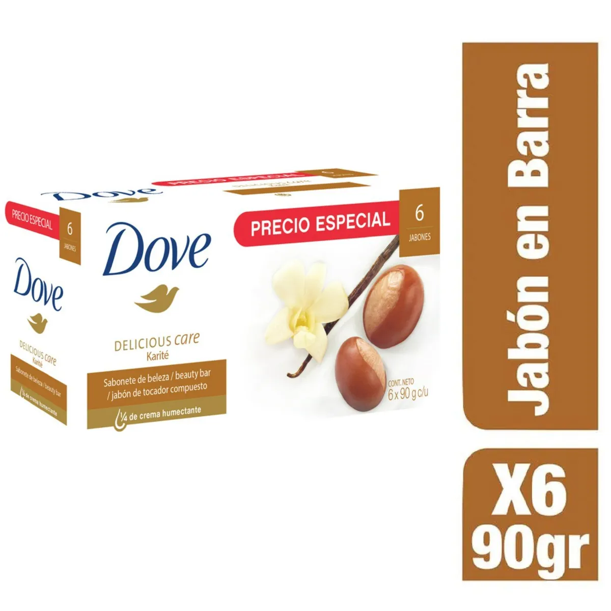 DOVE - Jabón en Barra Dove Karité 6 x 90 g