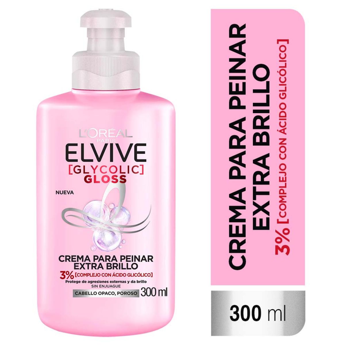 ELVIVE - Crema Para Peinar Extra Brillo Glycolic Gloss Elvive 300 ml