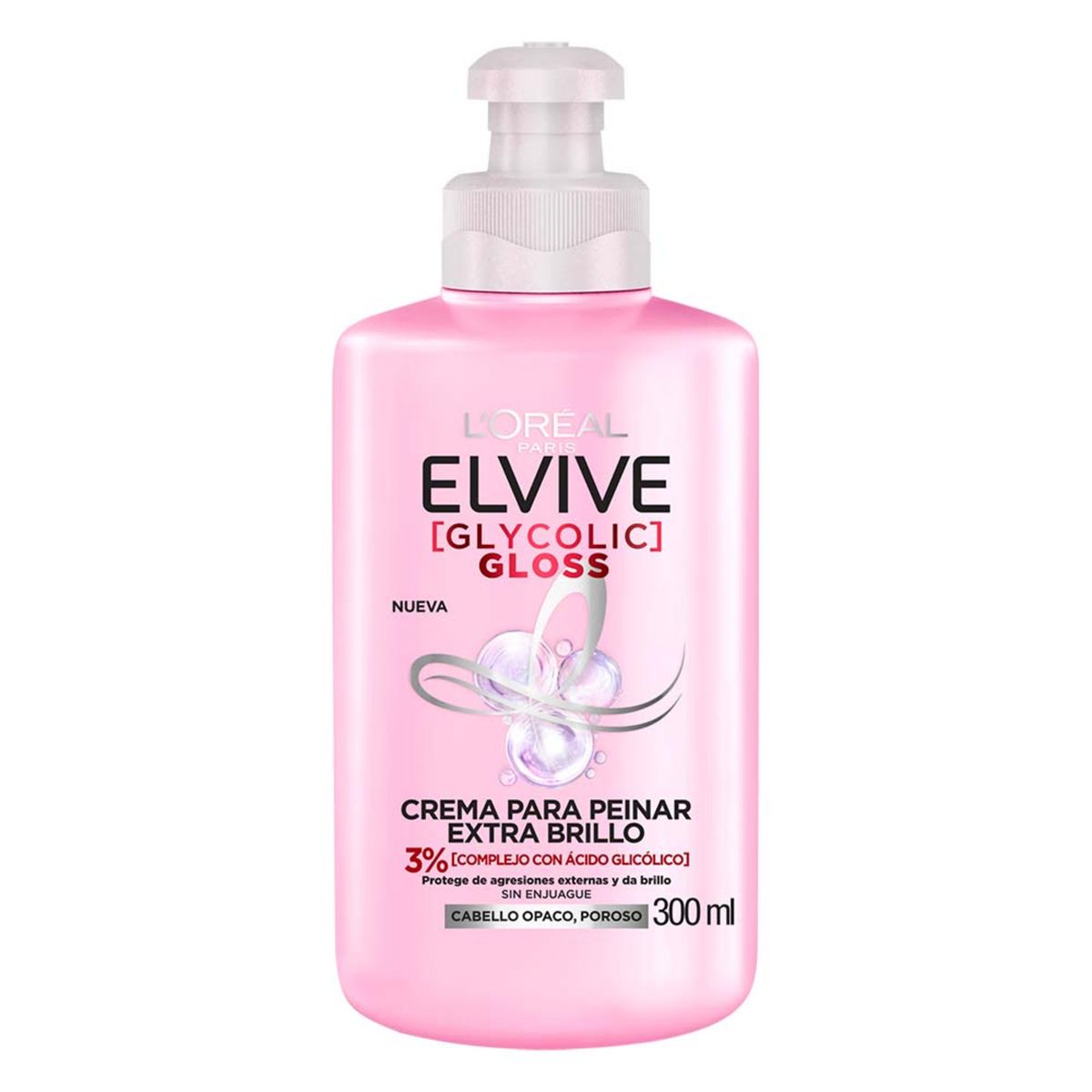 ELVIVE - Crema Para Peinar Extra Brillo Glycolic Gloss Elvive 300 ml