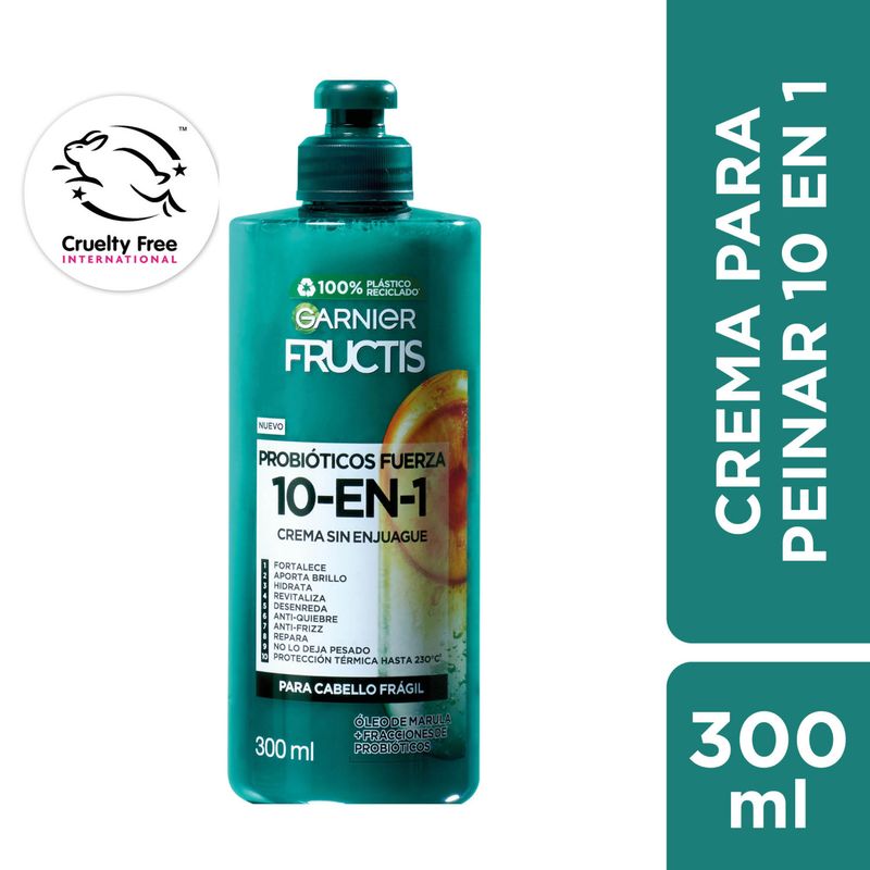 FRUCTIS - Crema Para Peinar Probióticos 10 en 1 Fructis 300 ml