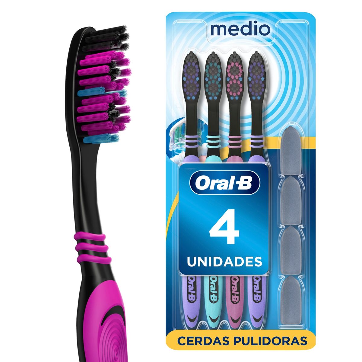 ORAL B - Cepillo de Dientes Complete Black Medio Oral B 4 un