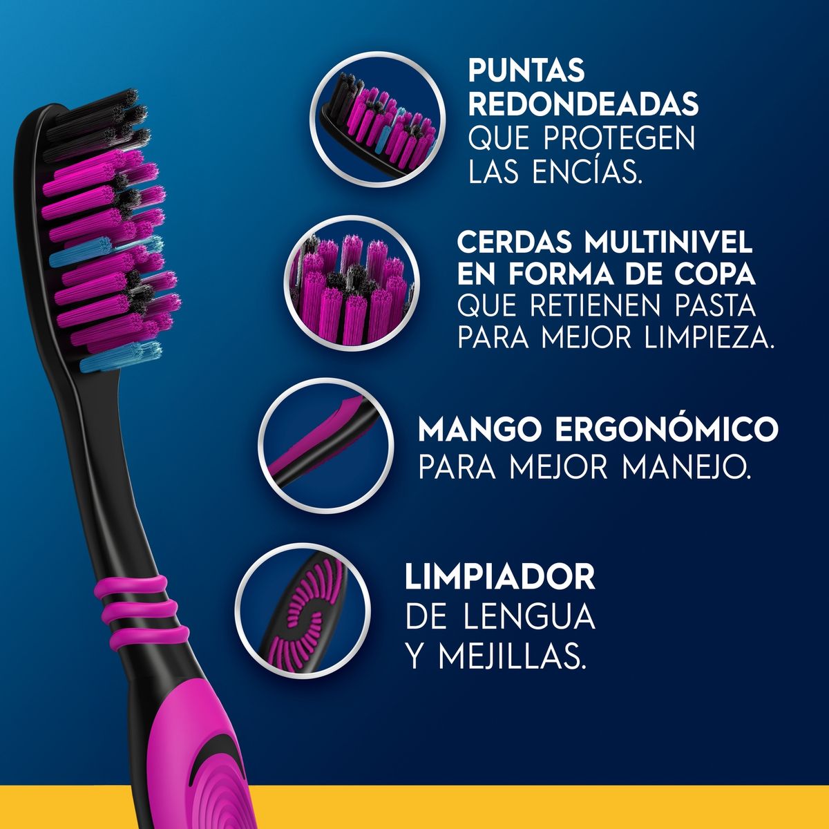 ORAL B - Cepillo de Dientes Complete Black Medio Oral B 4 un