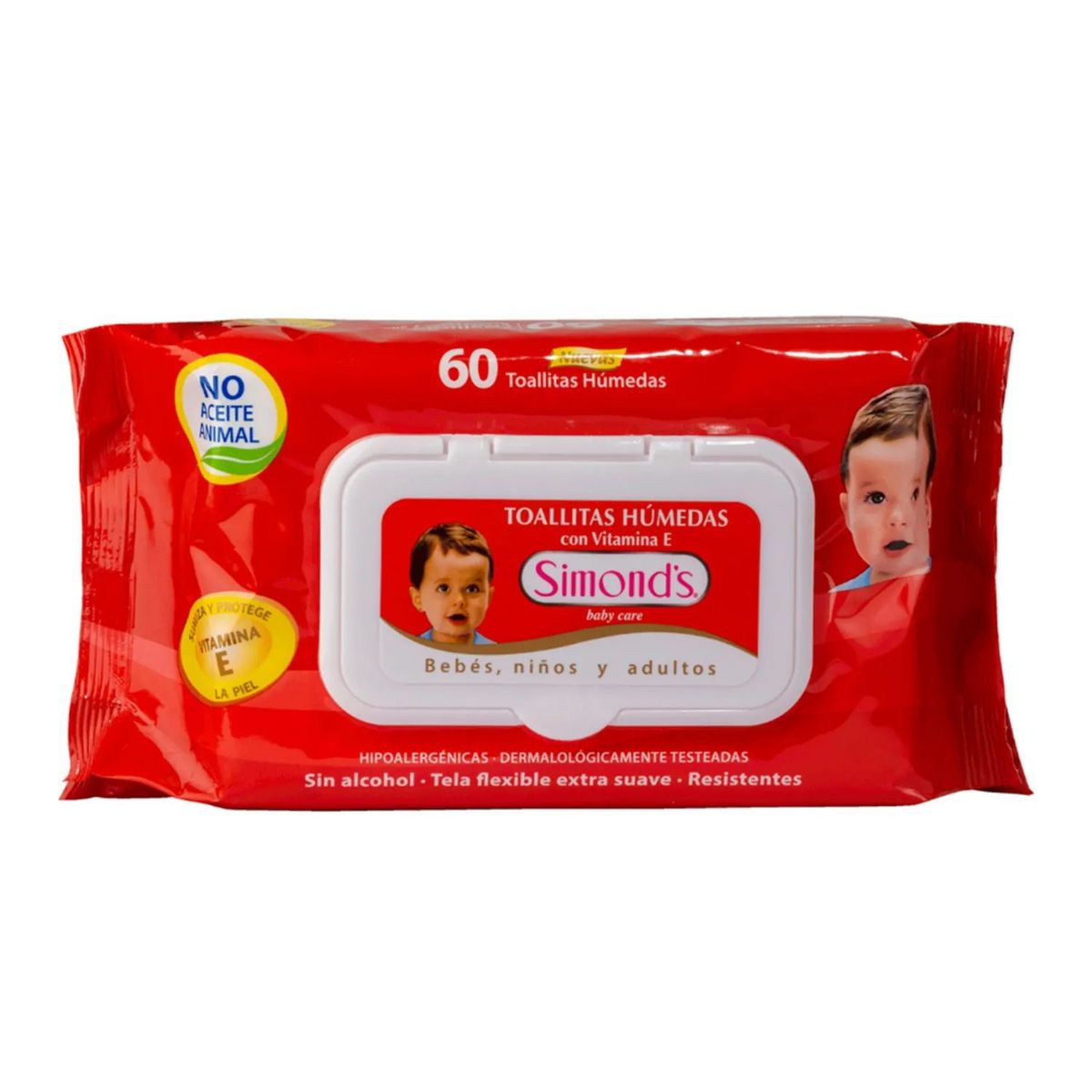 SIMONDS - Toallitas Húmedas Hipoalergénicas con Vitamina E Simonds 60 Un