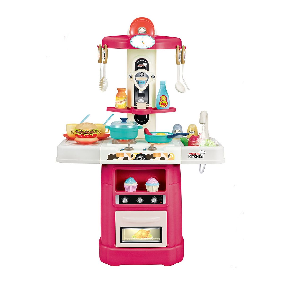 KIDS`N PLAY - COCINA 66CM LUZ Y SONIDO 10 PIEZAS