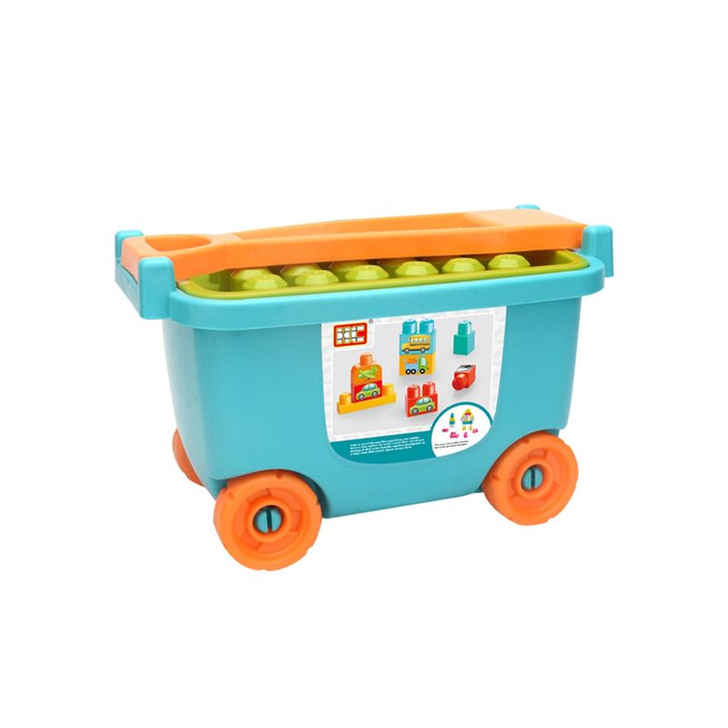 PARDES - CARRITO CON BLOQUES CELESTE 22 PZAS.