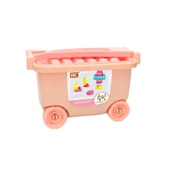 PARDES - Carrito Con Bloques Rosado 22 Pzas.