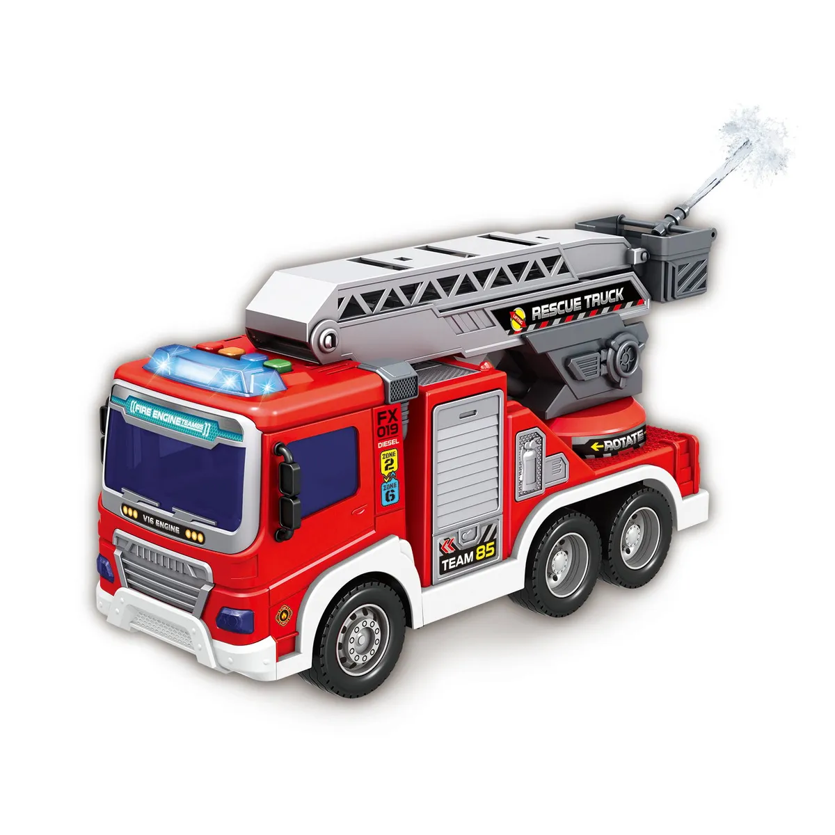 ULTRAX - Camión Bombero Con Escalera 30 CM C/Agua