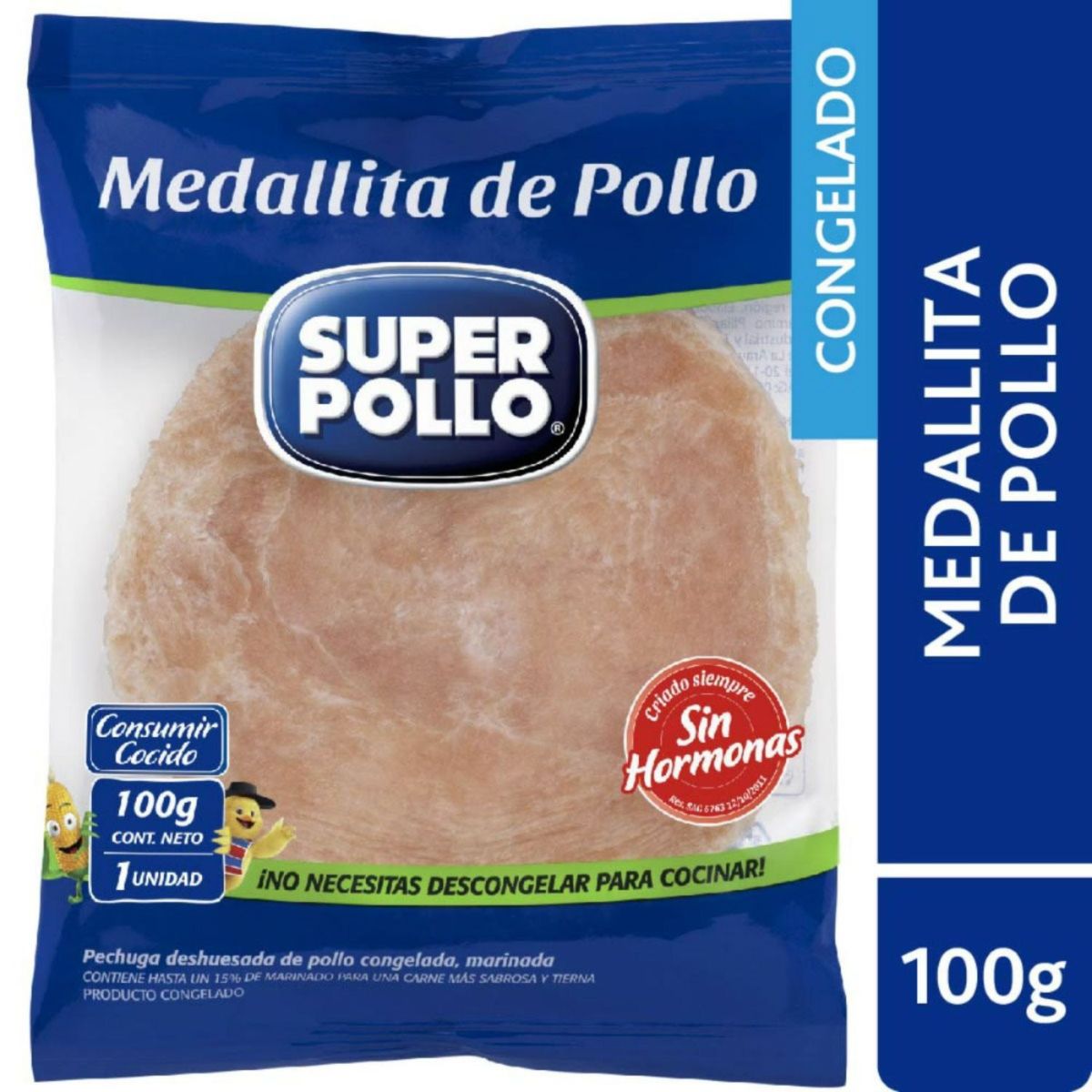 SUPER POLLO - Medallita de Pollo Congeladas Super Pollo 100 g