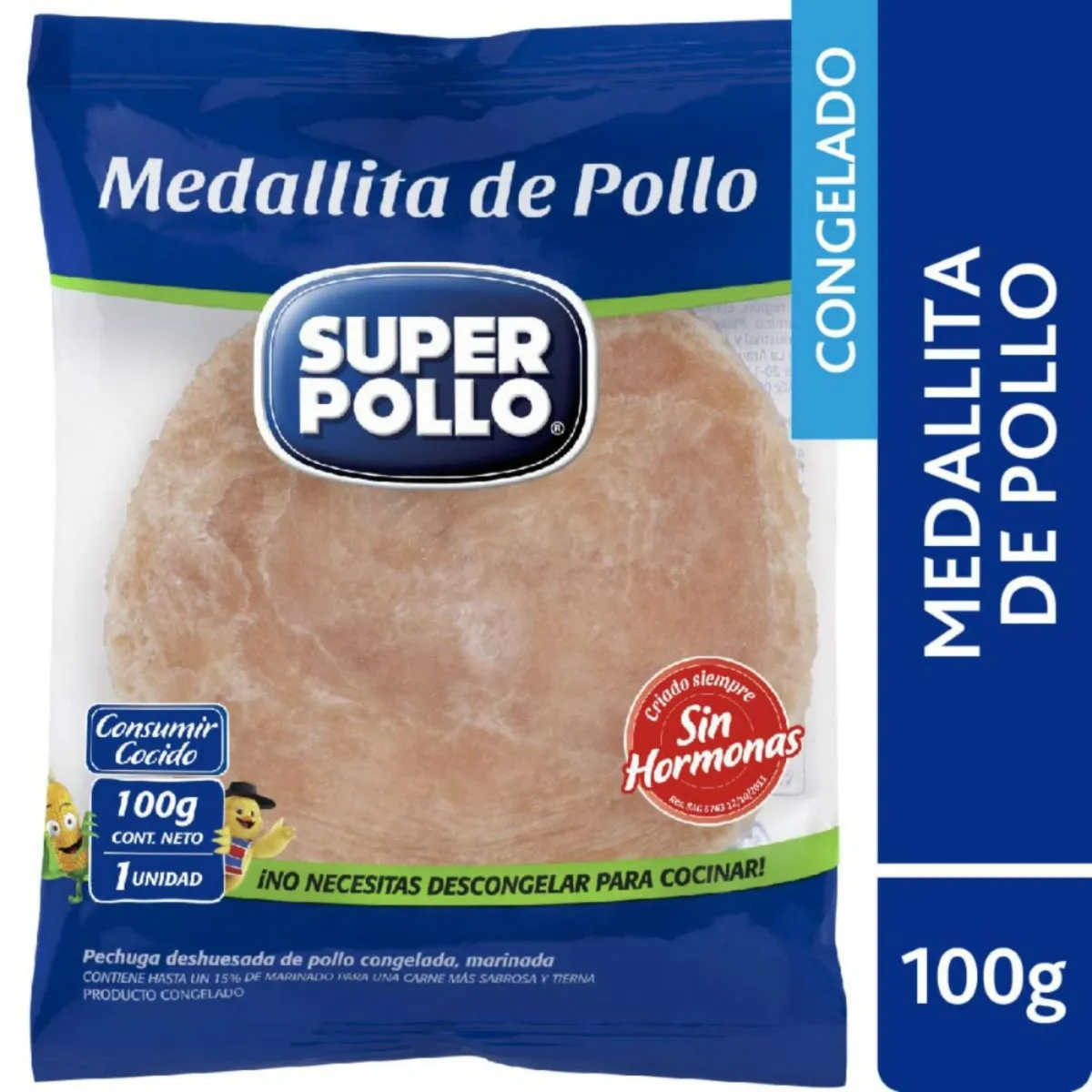 SUPER POLLO - Medallita de Pollo Congeladas Super Pollo 100 g