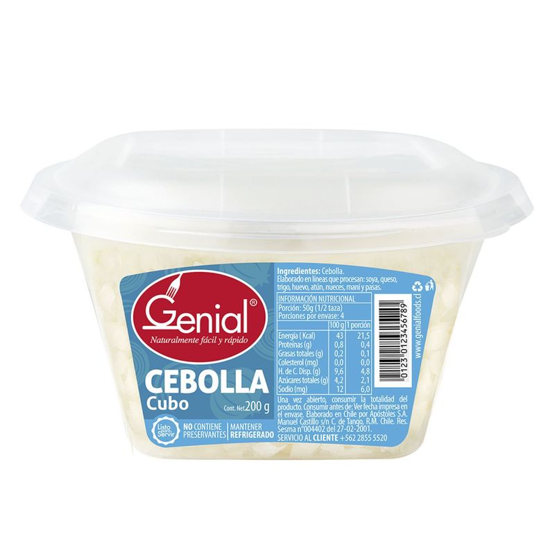 GENIAL - Cebolla en Cubo en Pote 200 g