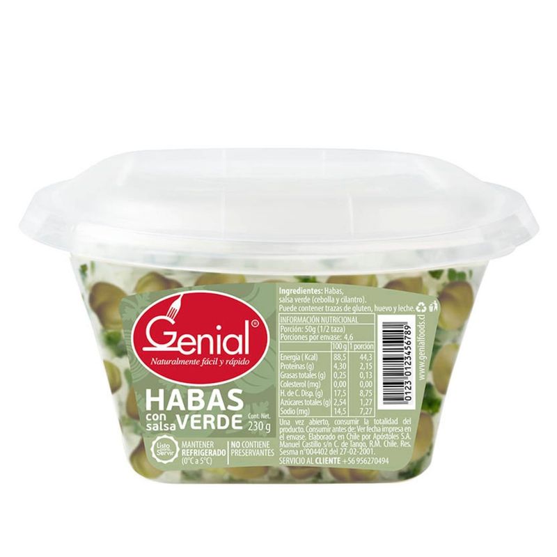 GENIAL - Habas con Salsa Verde en Pote 230 g
