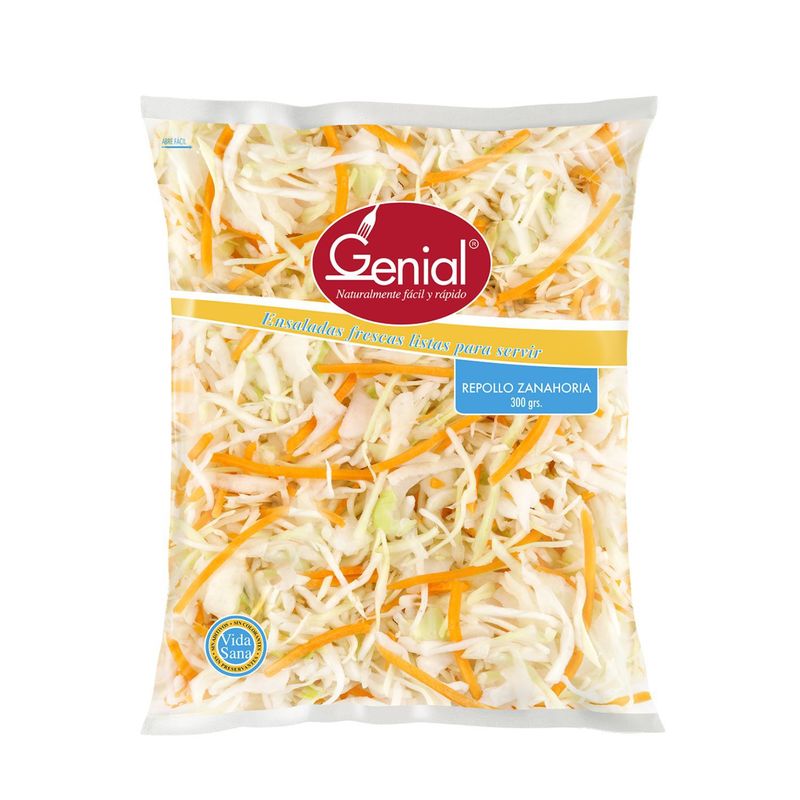 GENIAL - Ensalada Repollo y Zanahoria en Bolsa 300 g